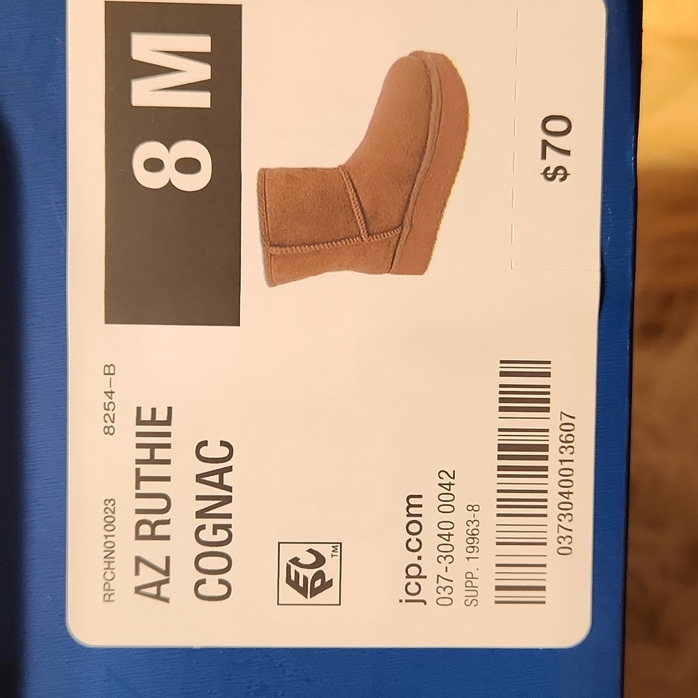 **PLATFORM ***ARIZONA RUTHIE STYLE BOOTS IN COGNAC. SIZE 8 - PLATFORMS - Picture 6 of 6